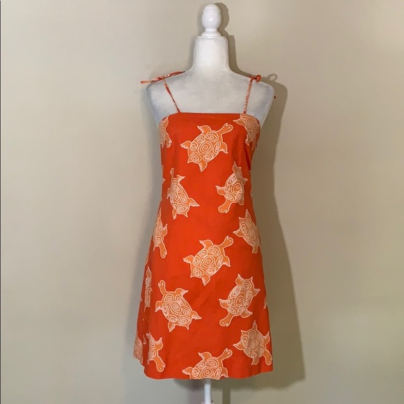 Lilly Pulitzer Dresses & Skirts - Vintage Lilly Pulitzer Orange Turtle Print Dress